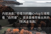 内部消息：你看到的糖心vlog在线观看“自然爆”，很多是推荐推出来的（别再走弯路）