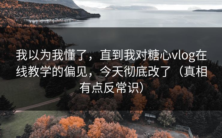 我以为我懂了,直到我对糖心vlog在线教学的偏见,今天彻底改了(真相有点反常识) 我以为我懂了,直到我对糖心vlog在线教学的偏见,今天彻底改了(真相有点反常识)
