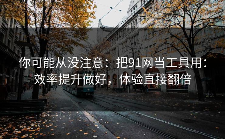 你可能从没注意：把91网当工具用：效率提升做好，体验直接翻倍