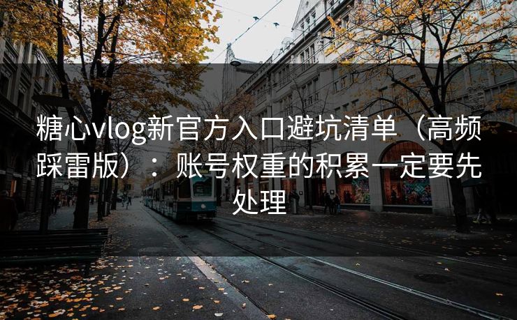 糖心vlog新官方入口避坑清单（高频踩雷版）：账号权重的积累一定要先处理
