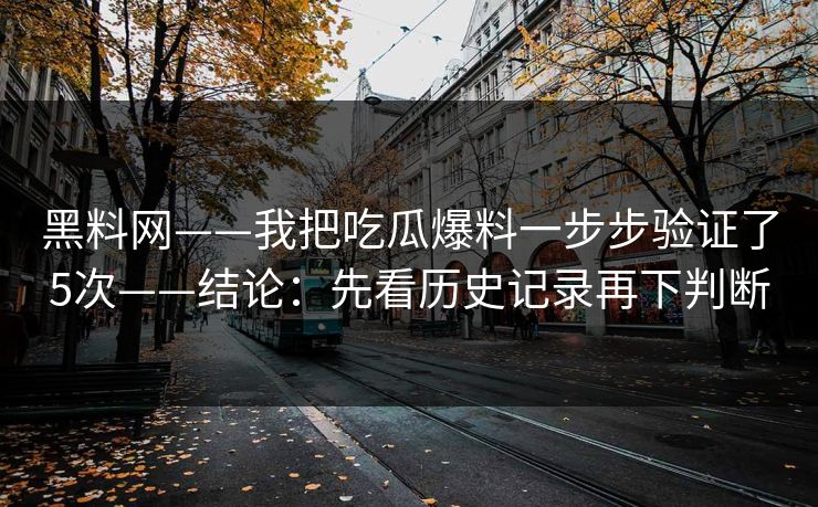 黑料网——我把吃瓜爆料一步步验证了5次——结论：先看历史记录再下判断